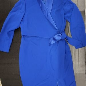 Side-Tie Blazer Dress Deep Royal Blue size 16